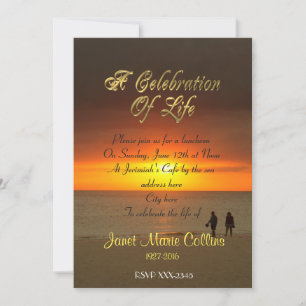 Celebration of life Invitation sunset