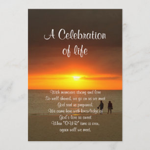 Celebration of life Invitation sunset
