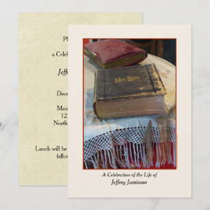 Celebration of Life Invitation, Vintage Bible Invitation