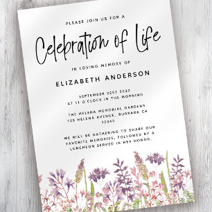 Celebration of Life Invitation Wildflower