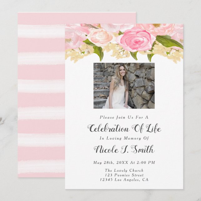 Celebration Of Life Invitations (Front/Back)