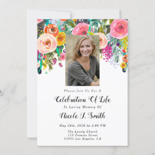 Celebration Of Life Invitations, Photo Invitation