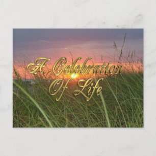 Celebration of life invitations Sunset