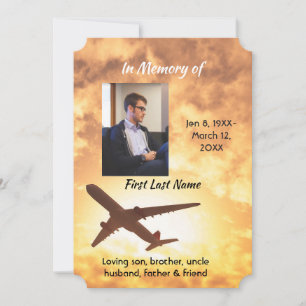 Celebration of Life Invite Aeroplane Pilot