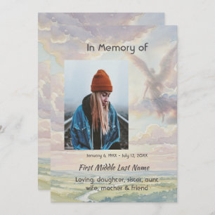 Celebration of Life Invite Angel Sky Clouds