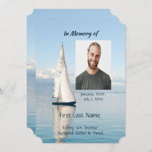 Celebration of Life Invite Sailor Sailboat Sailing