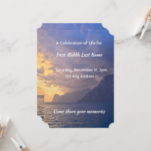 Celebration of Life Invite Sea Sky Cloud Island