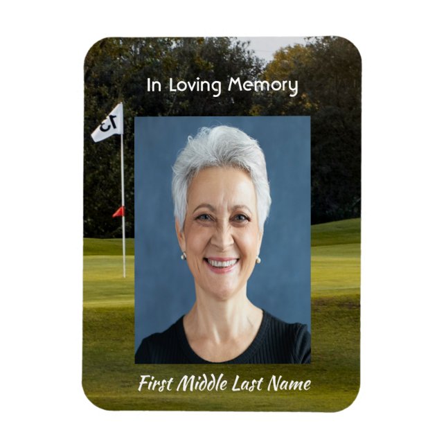 Celebration of Life Keepsake Golf Course Golfing  Magnet (Vertical)