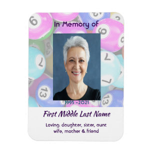 Celebration of Life Keepsake invite Bingo Game  Magnet