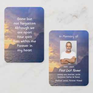 Celebration of Life Keepsake Sea Sky Cloud Island  Business Card