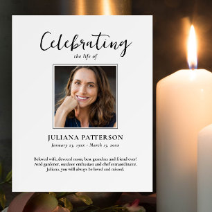 Celebration of Life Large Photo Welcome Funeral Poster