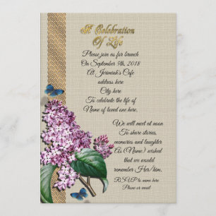 Celebration of life Lilacs Invitation