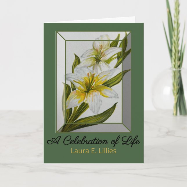 Celebration of Life Lilies Watercolor Program Programme (Front)