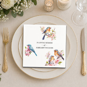 Celebration Of Life Little Birds Floral  Napkin
