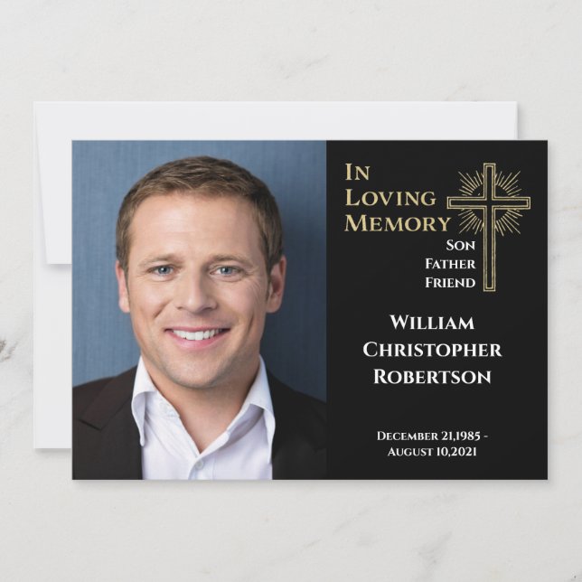 Celebration of Life Loving Memory Funeral Memorial Invitation (Front)