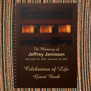 Celebration of Life Memorial Candles, Name, Spiral Notebook