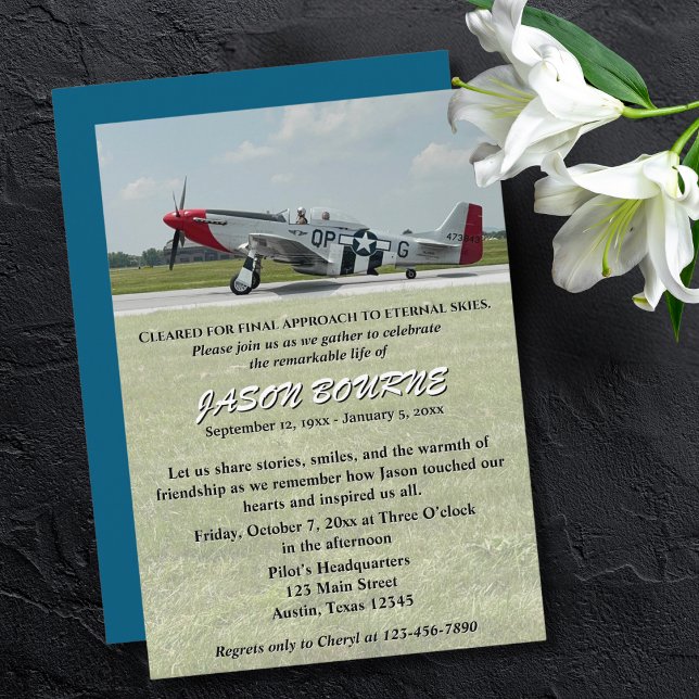 Celebration of Life Memorial Funeral Photo Invitation (Creator Uploaded)