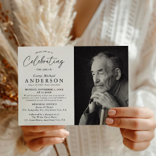 Celebration of Life Memorial Funeral Photo Invitation