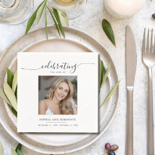 Celebration of Life Memorial Funeral Photo Napkin