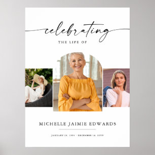 Celebration of Life Memorial Funeral Photo Poster