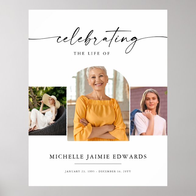 Celebration of Life | Memorial Funeral Photo Poster (Front)