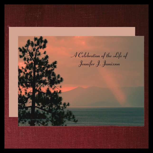 Celebration of Life Memorial Light Beam on Lake Invitation (Creator Uploaded)