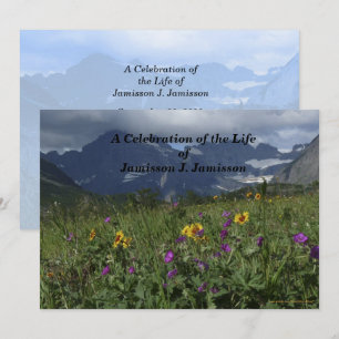 Celebration of Life Memorial Mountain Wildflower Invitation
