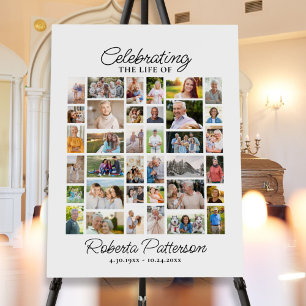 Celebration of Life Memorial Photo Collage Custom Acrylic Sign