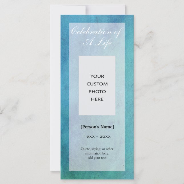 Celebration of Life Memorial Photo handout card (Front)