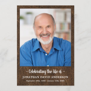 Celebration Of Life Memorial Photo Leather Funeral Programme