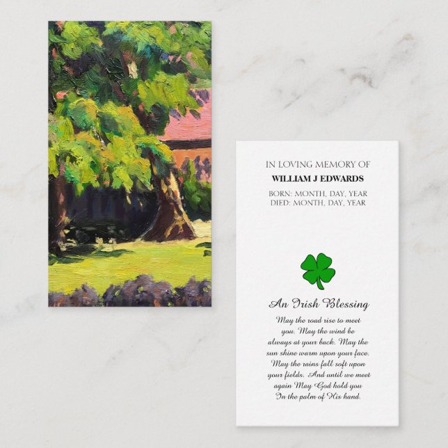 Celebration of Life Memorial Picture Card (Front/Back)