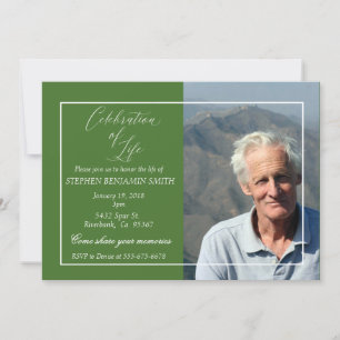 Celebration of Life Memorial Service Photo Custom Invitation