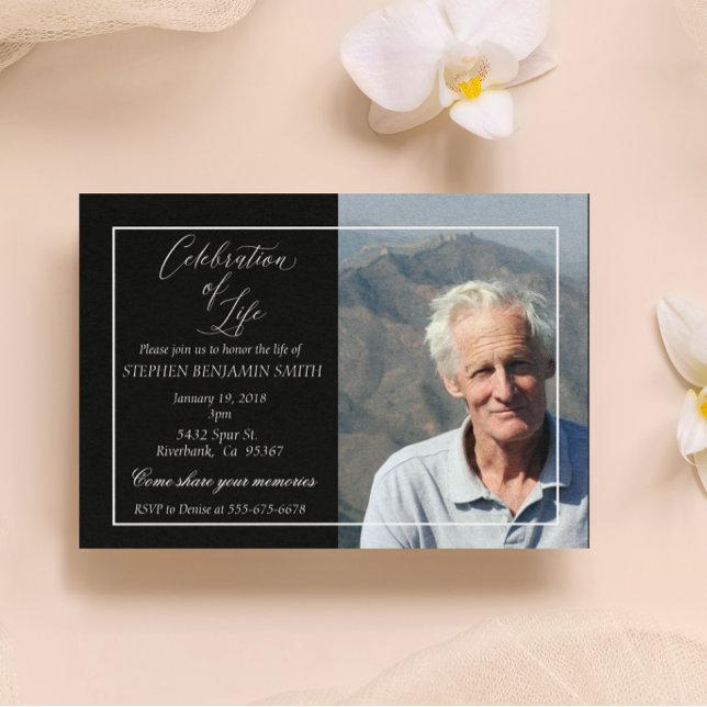 Celebration of Life Memorial Service Photo Custom Invitation (Creator Uploaded)