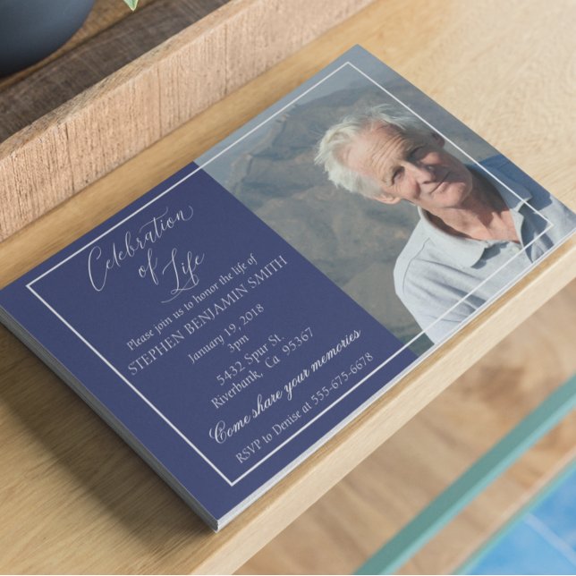 Celebration of Life Memorial Service Photo Custom Invitation (Creator Uploaded)