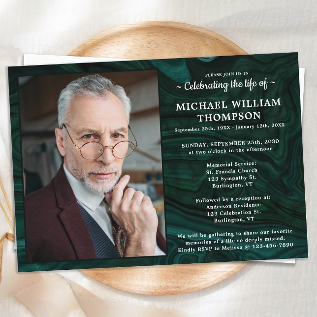 Celebration Of Life Modern Personalised Photo Invitation (Creator Uploaded)