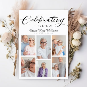 Celebration Of Life Modern Photo Funeral Memorial Programme