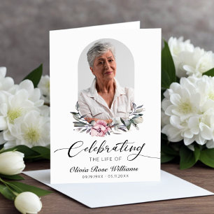 Celebration Of Life Modern Photo Funeral Memorial Programme
