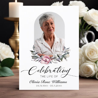 Celebration Of Life Modern Photo Funeral Memorial  Programme
