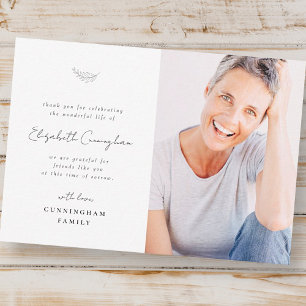 Celebration of Life Modern Simple Minimalist Photo Thank You Card