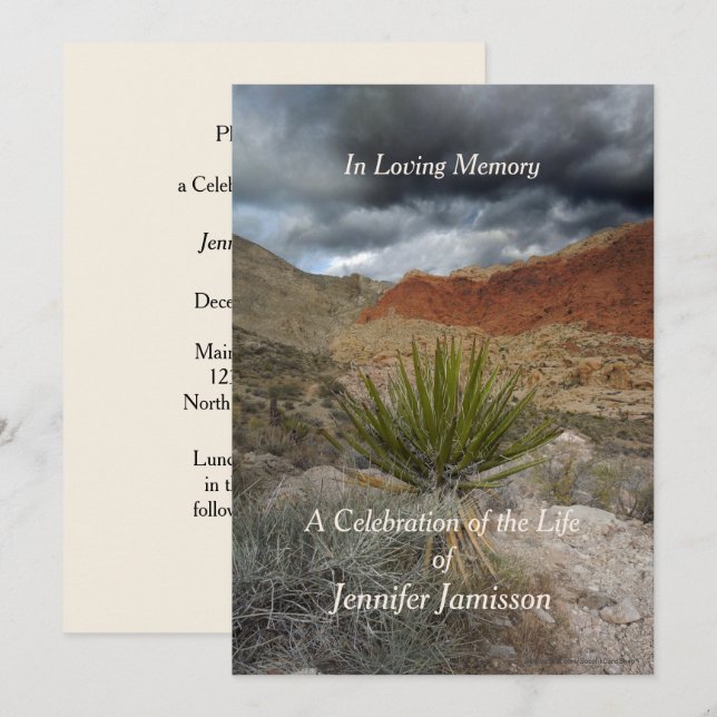 Celebration of Life, Mountain Storm, Desert Invitation (Front/Back)