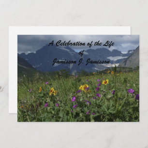 Celebration of Life Mountain Wildflower Scenery Invitation