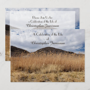 Celebration of Life, Name, Grain in the Breeze Invitation