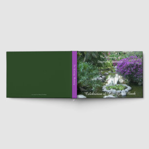 Celebration of Life, Name, Purple Flowers Guest Book