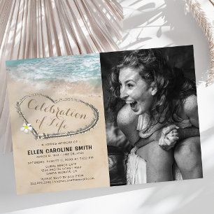 Celebration of Life   Ocean Funeral Photo Invitation