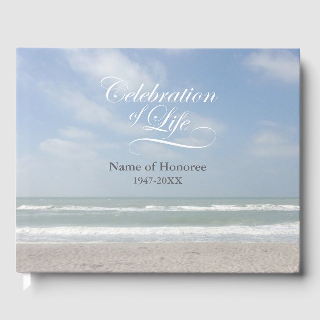 Celebration of Life Ocean Memorial Guest Book (Front)