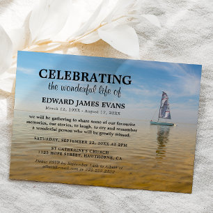 Celebration of Life   Ocean Sailing Funeral Invitation