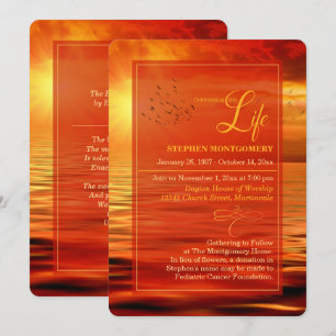 Celebration of Life Ocean Sunset Horizon Invitation