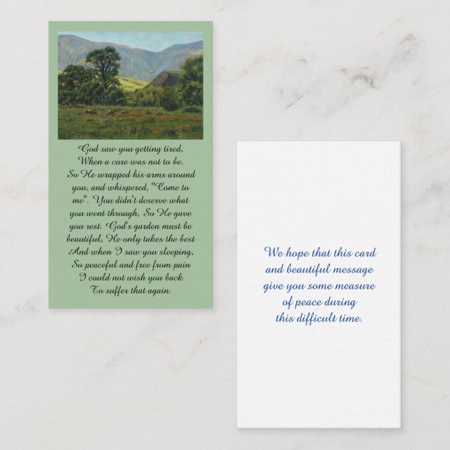 Celebration of Life Oil Painting Memorial Card (Front/Back)