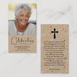 Celebration of Life Photo Bookmark Prayer Card