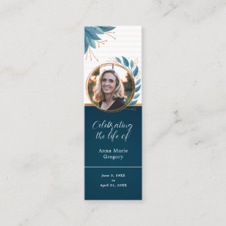 Celebration of Life Photo Bronze Bookmark Mini Business Card